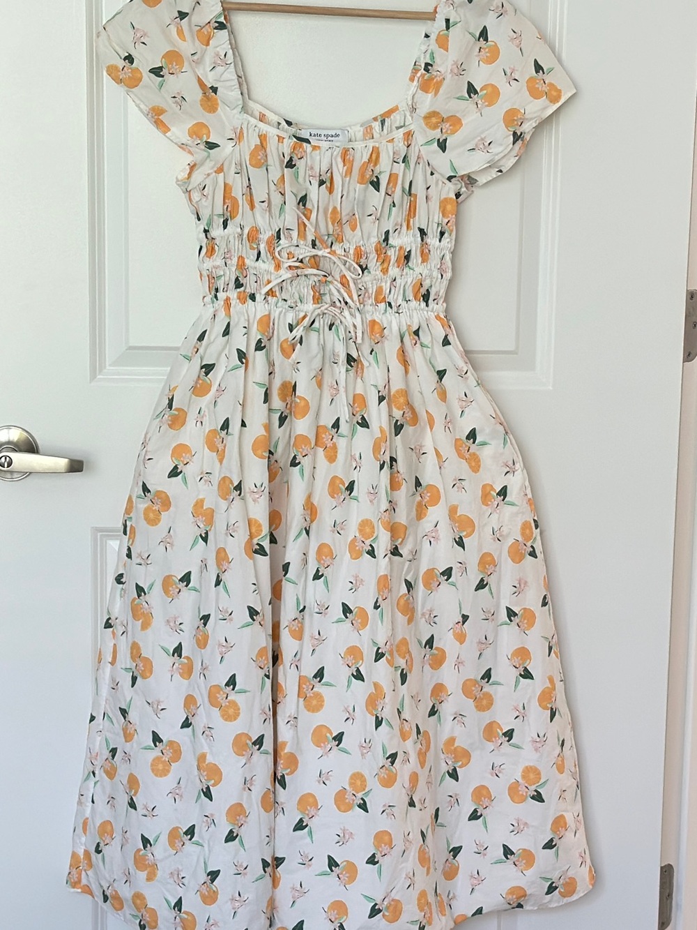 kate spade Orange Toss Cotton Midi Sundress